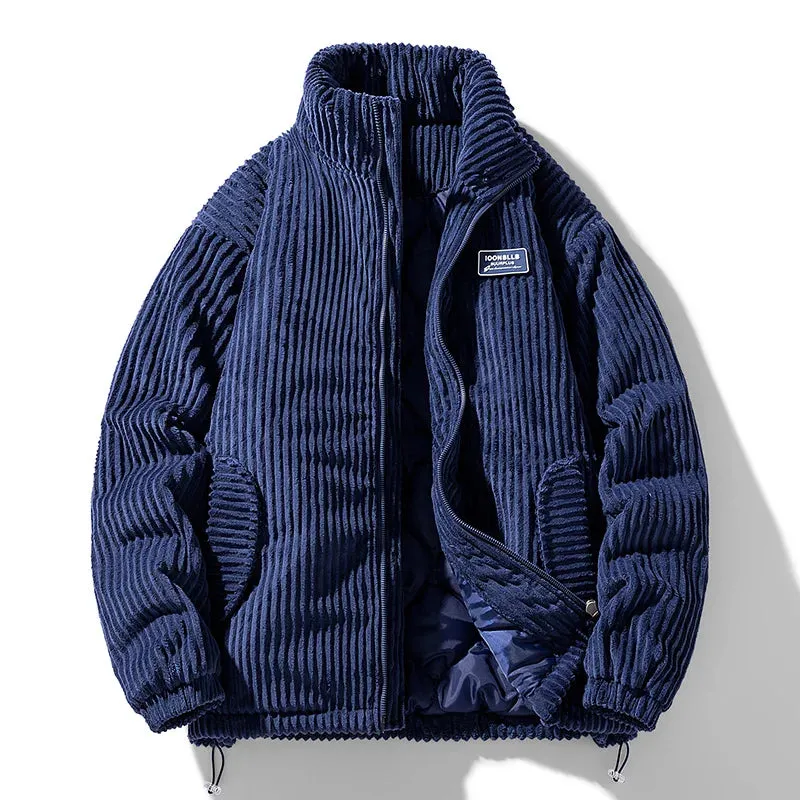 Aidase Thicken down Cotton-padded Jacket Corduroy Cotton-padded High-grade Men's Fashion Cool Winter Jacket Cotton-padded Jacket