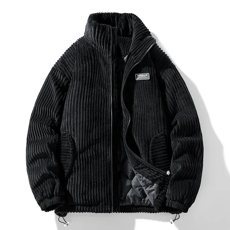 Aidase Thicken down Cotton-padded Jacket Corduroy Cotton-padded High-grade Men's Fashion Cool Winter Jacket Cotton-padded Jacket