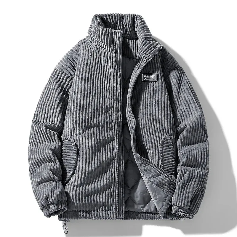 Aidase Thicken down Cotton-padded Jacket Corduroy Cotton-padded High-grade Men's Fashion Cool Winter Jacket Cotton-padded Jacket