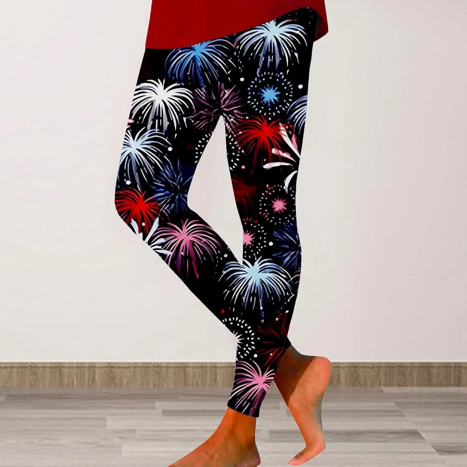 aihihe Women's USA Flag Print Leggings 4th of July Independent Day Yoga Pants Gym Workout Quick Dry Compression Tights