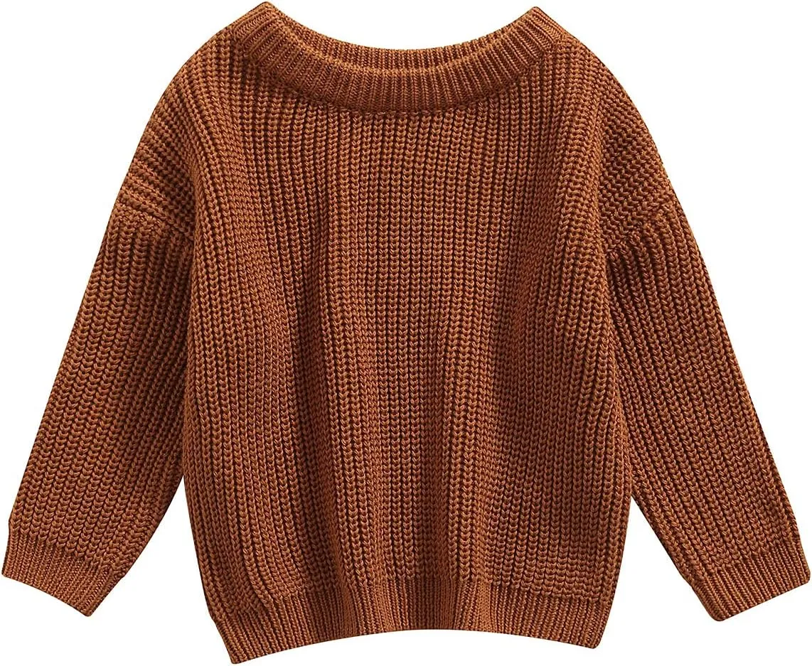 Baby Girl Boy Knit Sweater Blouse Pullover Sweatshirt Warm Crewneck Long Sleeve Tops for Infant Toddler