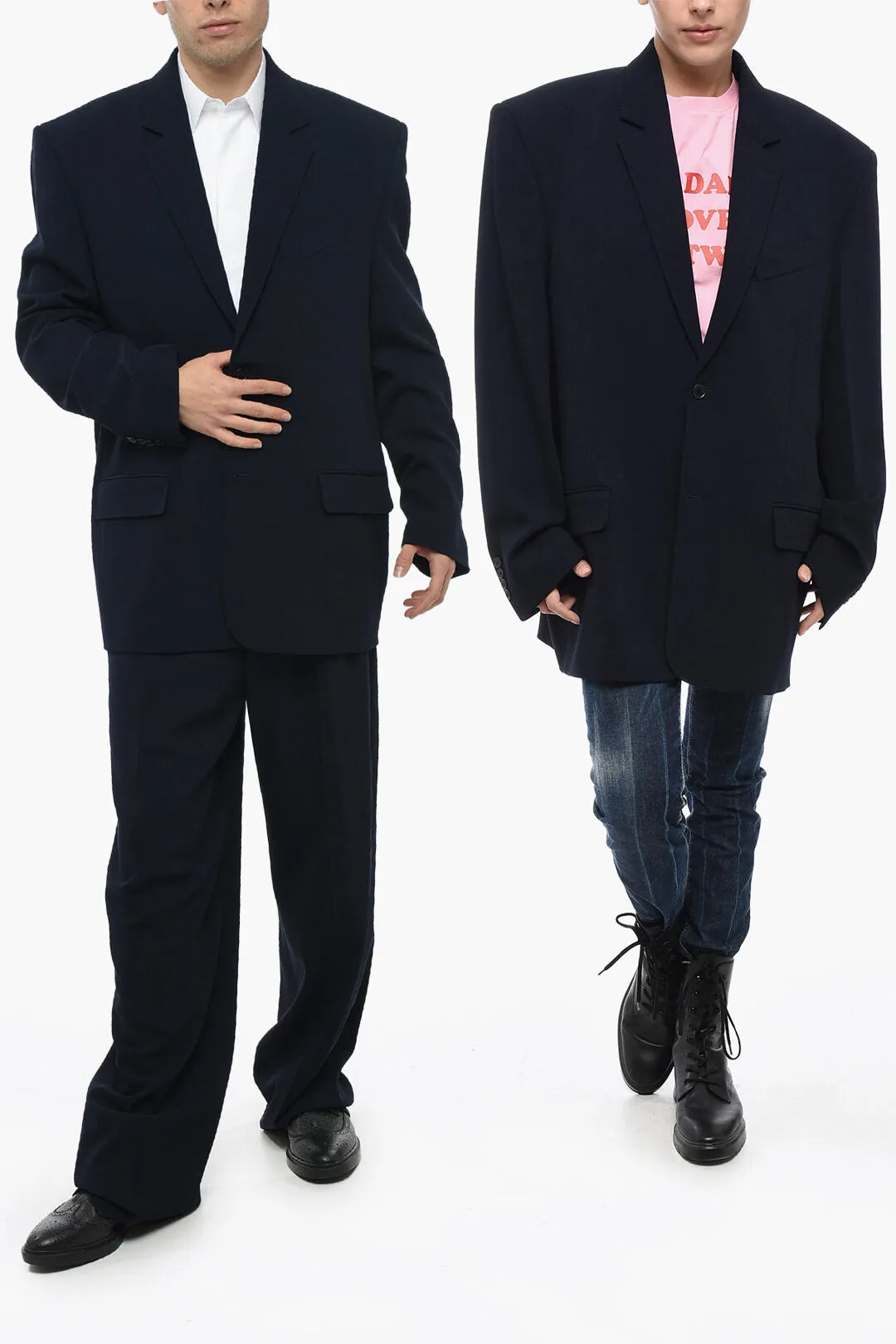 Balenciaga UNISEX GRANDE-ROBE Wool Oversized Blazer with Padded Shoulde L Standard size
