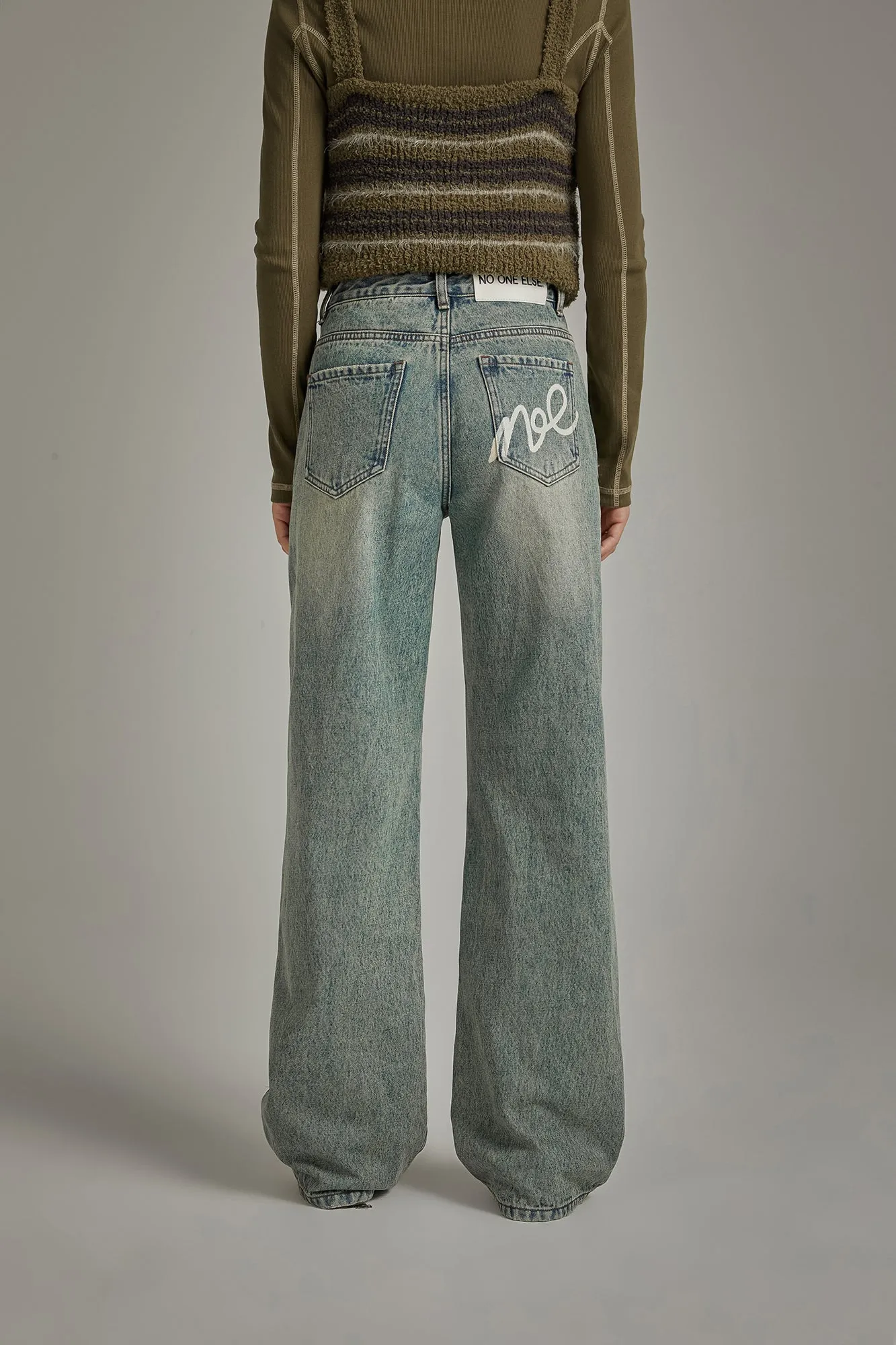 Basic Washed Wide Denim Jeans