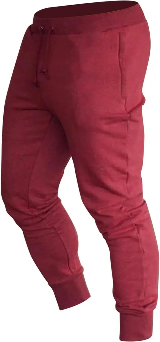 Big and Tall Sweatpants for Men Sweatpants for Men Loose Fit Men's Solid Cotton Yoga Sweatpants Athletic Lounge Pants