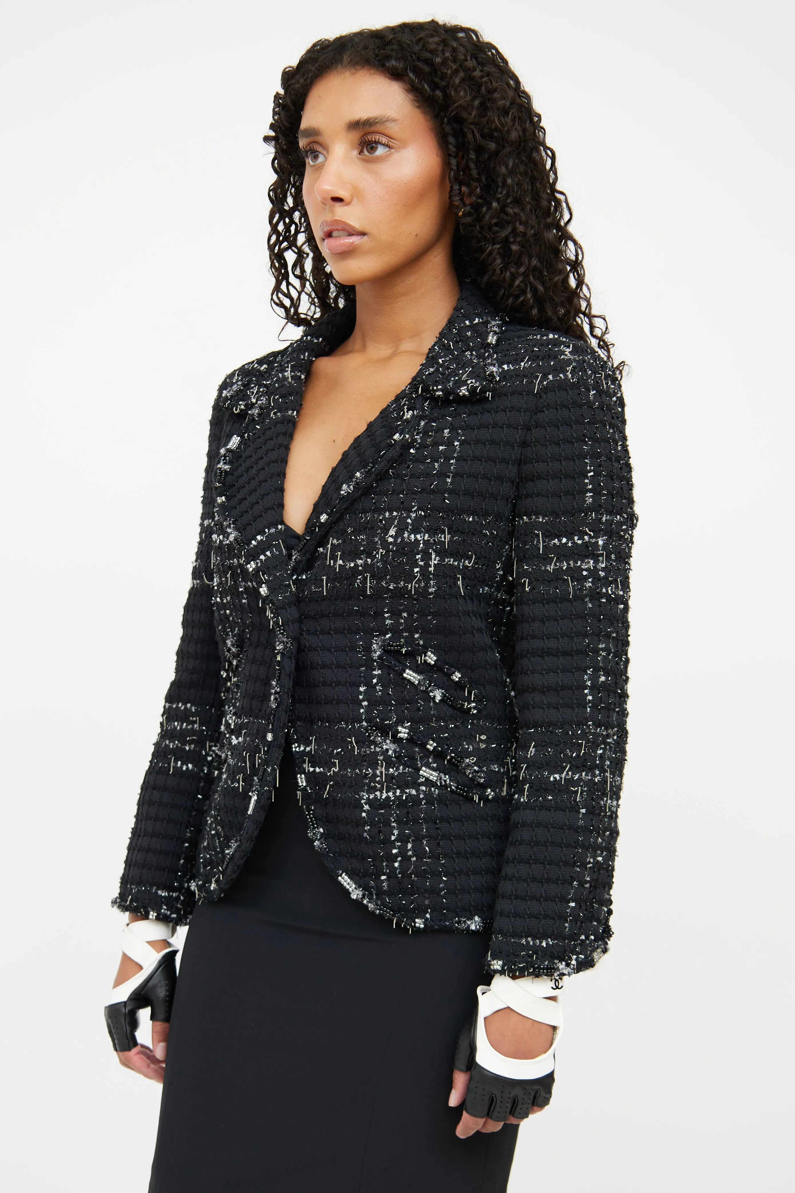 Black & Silver Tweed Jacket Blazer