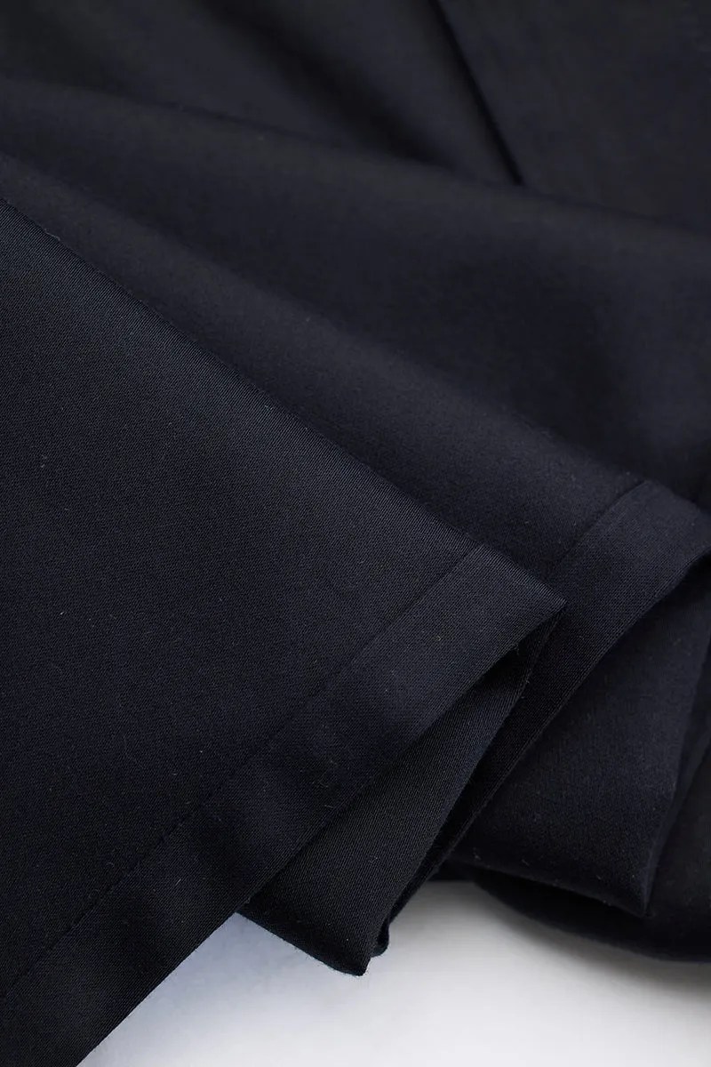Black Slim Fit Pleated Trousers