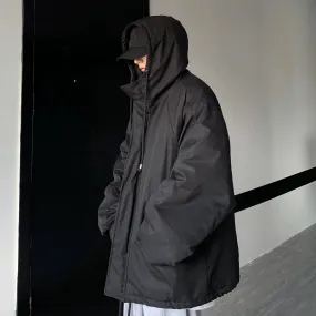 Black Windbreaker Hooded Jacket