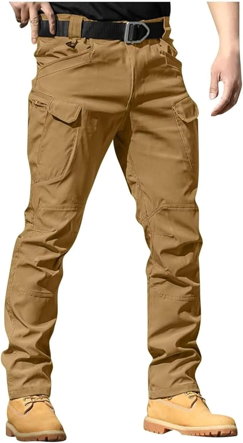 Cargo Pants for Mens Slim Fit Multi Pockets Hiking Pants Y2K Tactical Trousers Ripstop Stretch Stylish Baggy Pants