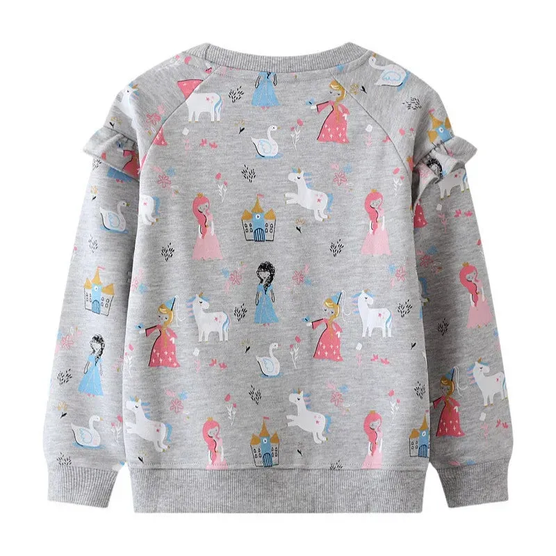 Cartoo Design Kids Girls Sweatshirts for Spring
