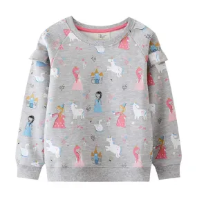Cartoo Design Kids Girls Sweatshirts for Spring