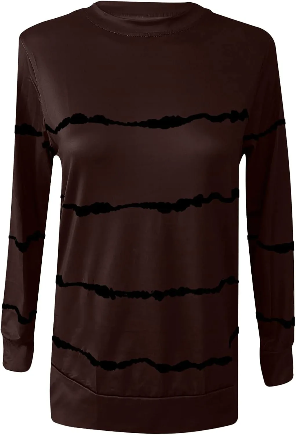 Ceboyel Womens Striped Pullover Sweatshirts Crewneck Tie Dye Shirts Long Sleeve Blouses Tops Loose Fit Fashion Clothes 2023
