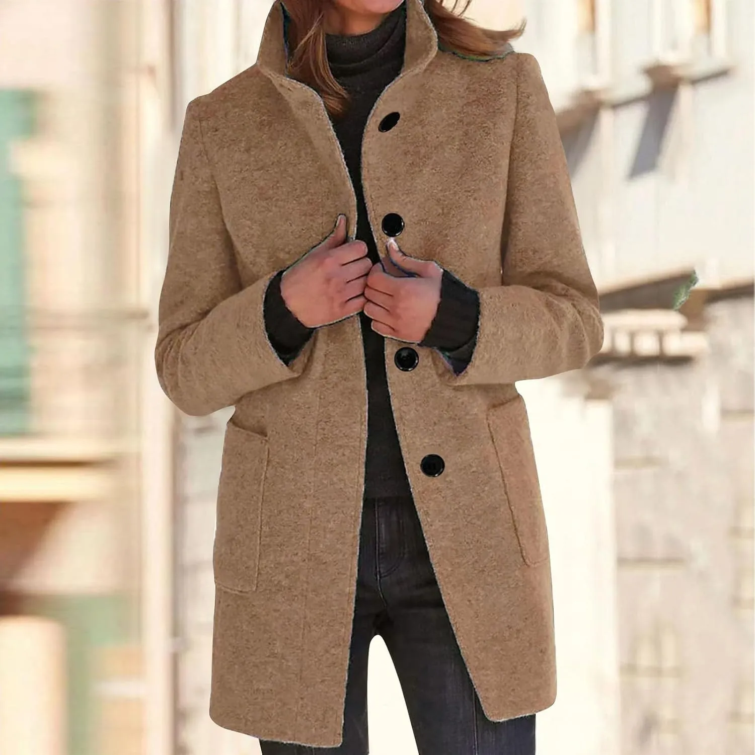 ChicCrate Trench Coat Women Long Winter Jackets Casual Classic Overcoat Trendy Peacoat Outerwear