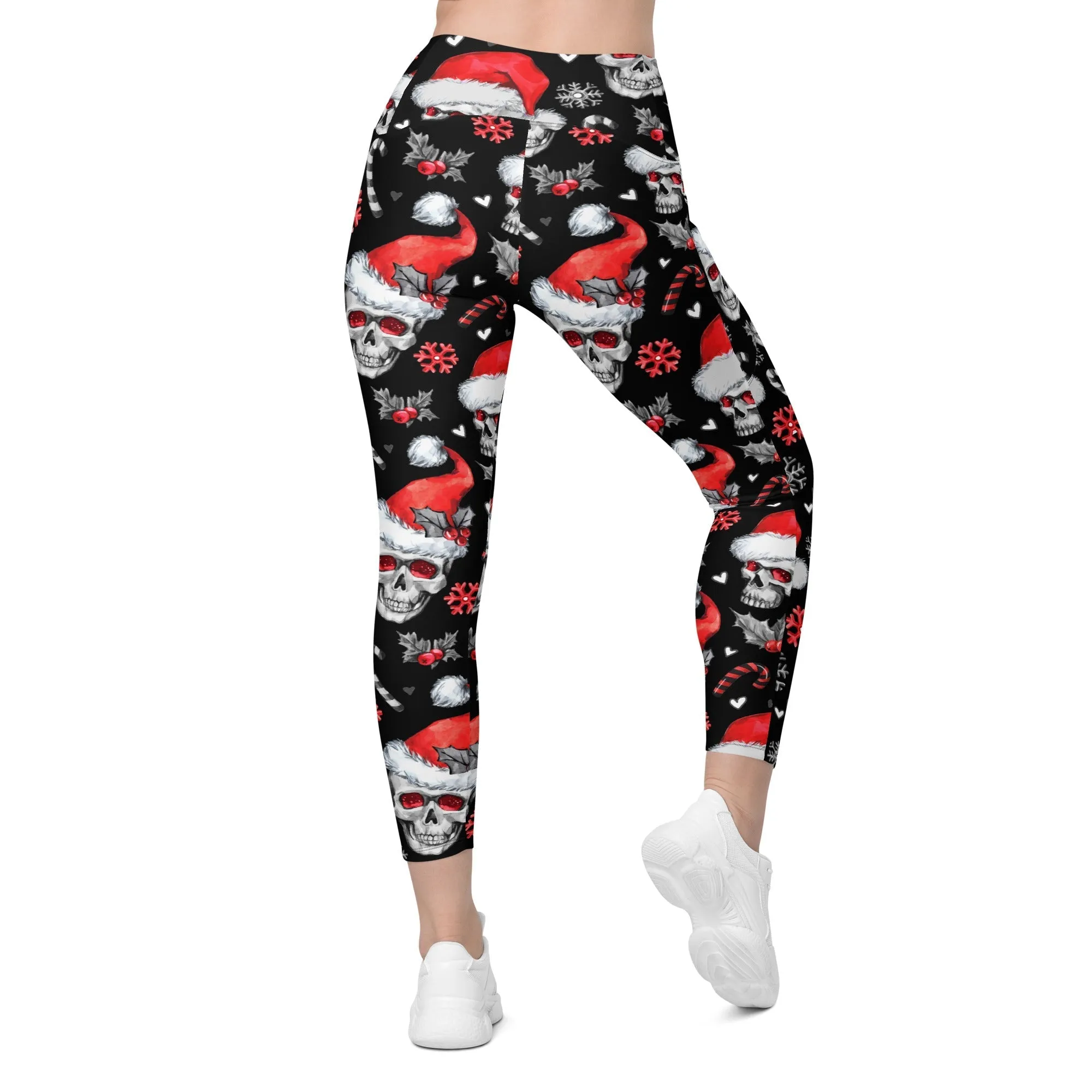 Christmassy Skulls Leggings With Pockets