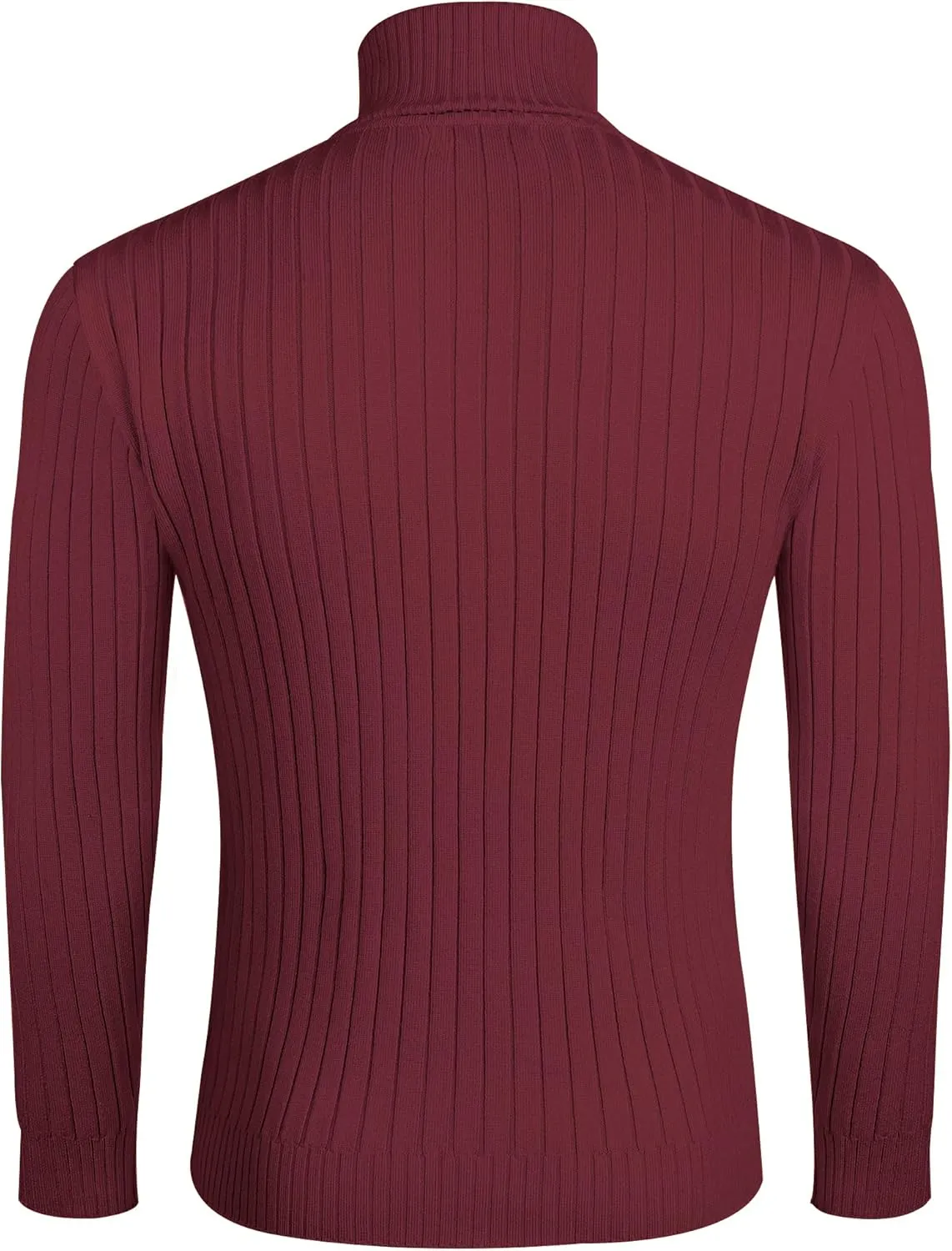 COOFANDY Men's Slim Fit Turtleneck Sweater Casual Pullover Sweater Lightweight Ribbed Sweater