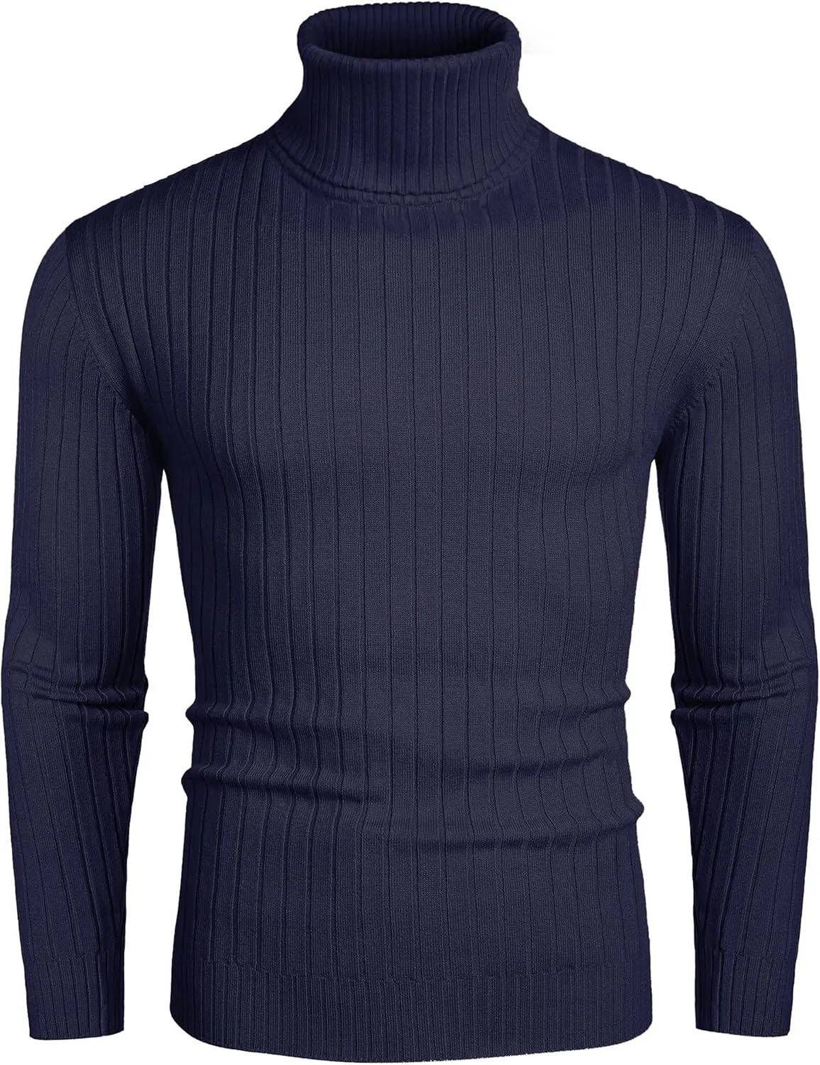 COOFANDY Men's Slim Fit Turtleneck Sweater Casual Pullover Sweater Lightweight Ribbed Sweater
