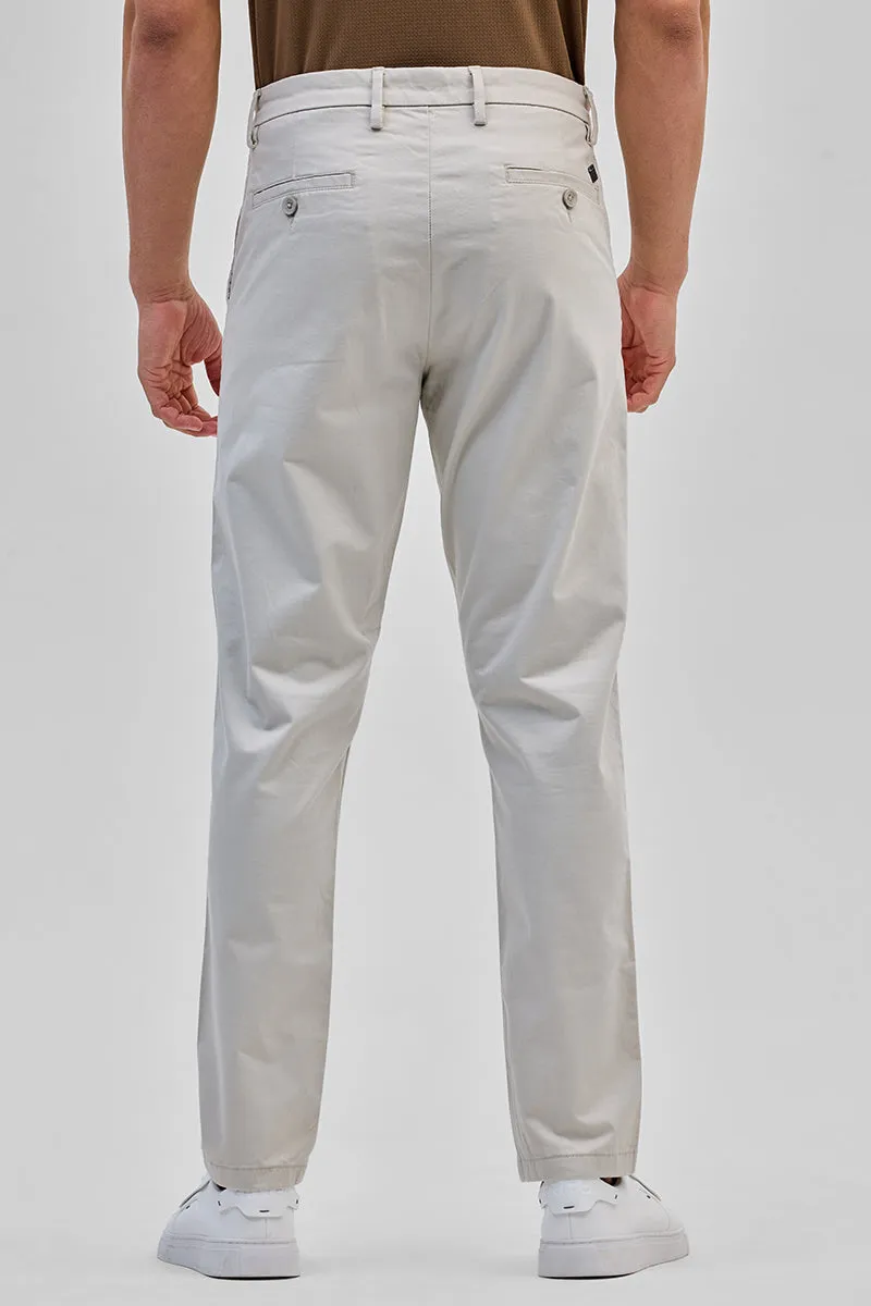 Cream Slim Fit Trousers