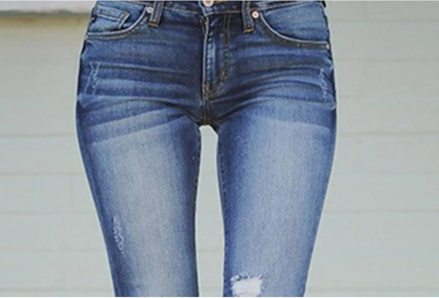 DGHM-JLMY Women's Washed Slim Fit Sexy Jeans Trousers Ripped Boyfriend Distressed Jeans Scratch Stretch Skinny Jeans