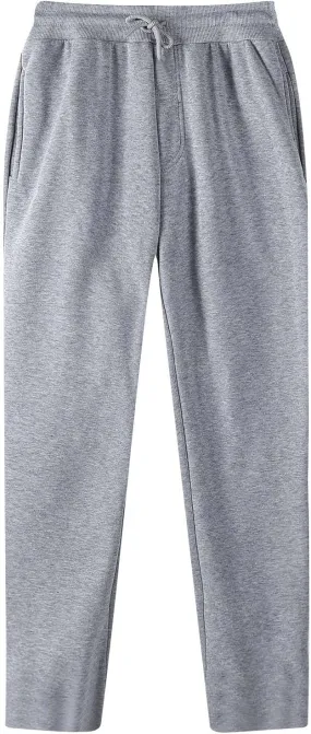 Dgoopd Sweatpants for Men Baggy Fleece Athletic Pants Open Bottom Casual Pants Elastic Waist Workout Joggers with Pockets