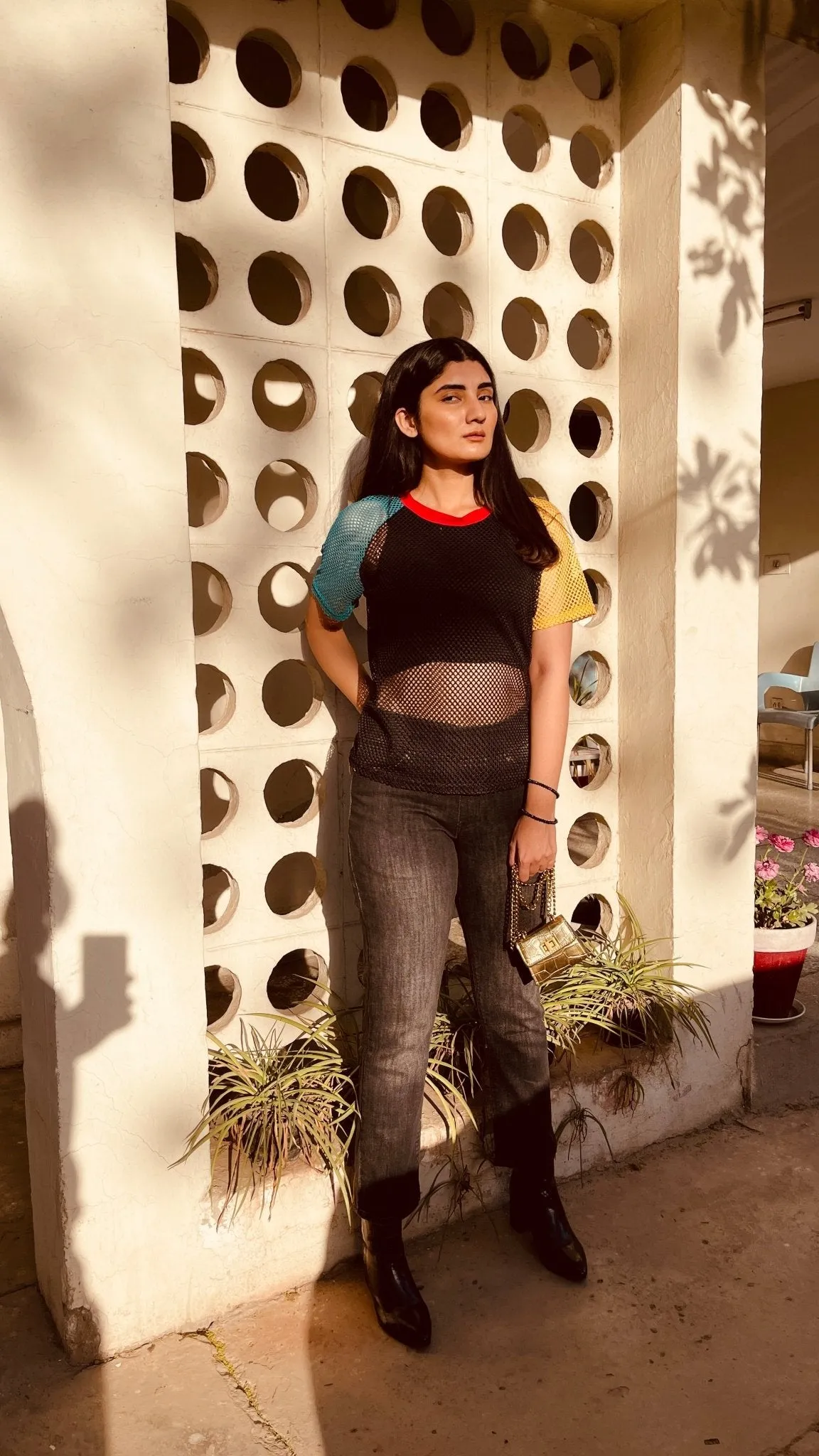 Elastic Waist Washed Jeans