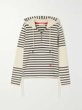 Embroidered striped  hoodie