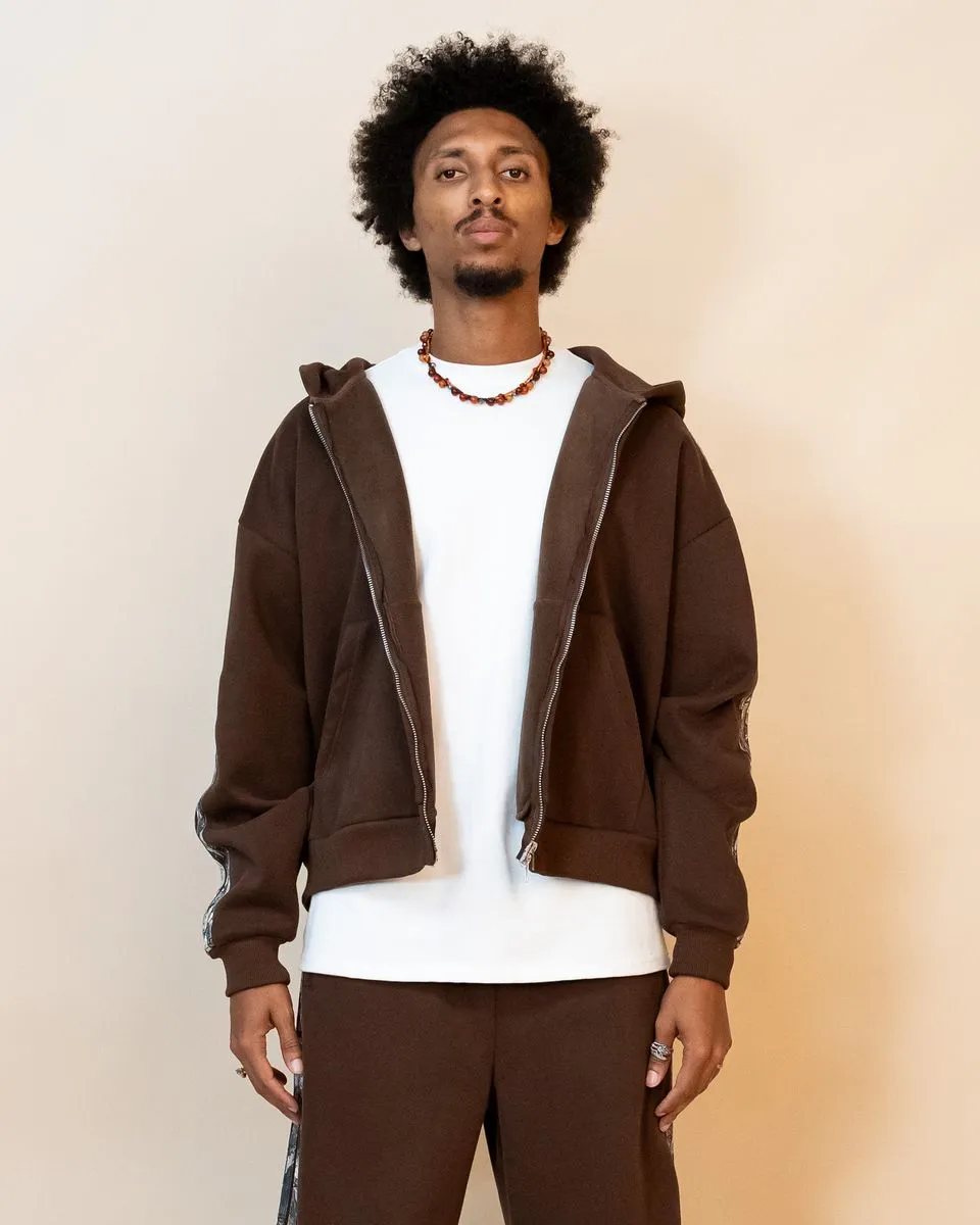 EPTM REAL CAMO STRIPED ZIP UP HOODIE (EP11659)-BROWN