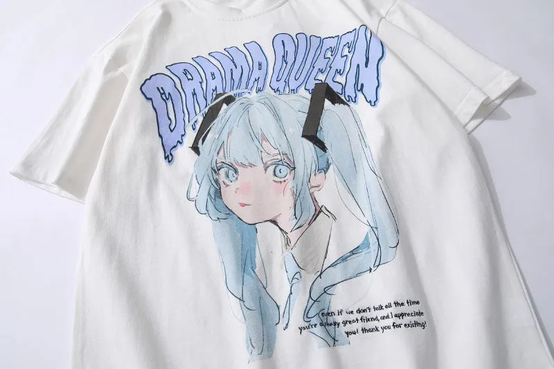 Extreme Aesthetic 'Drama Queen' Graphic Print Cotton T-Shirt