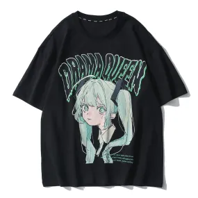 Extreme Aesthetic 'Drama Queen' Graphic Print Cotton T-Shirt