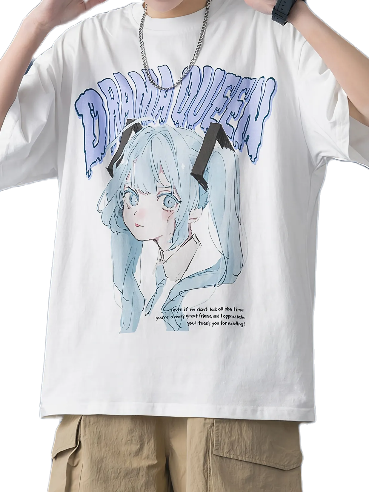 Extreme Aesthetic 'Drama Queen' Graphic Print Cotton T-Shirt