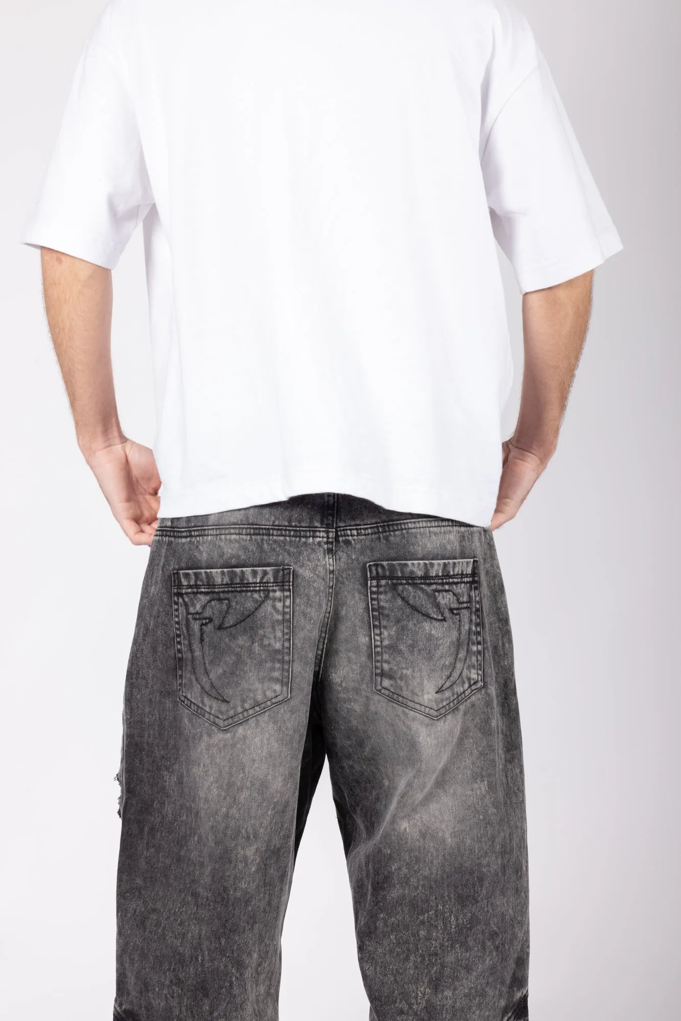 FAV DISTRESSED BLACK VINTAGE WASH DENIM [PRE ORDER]