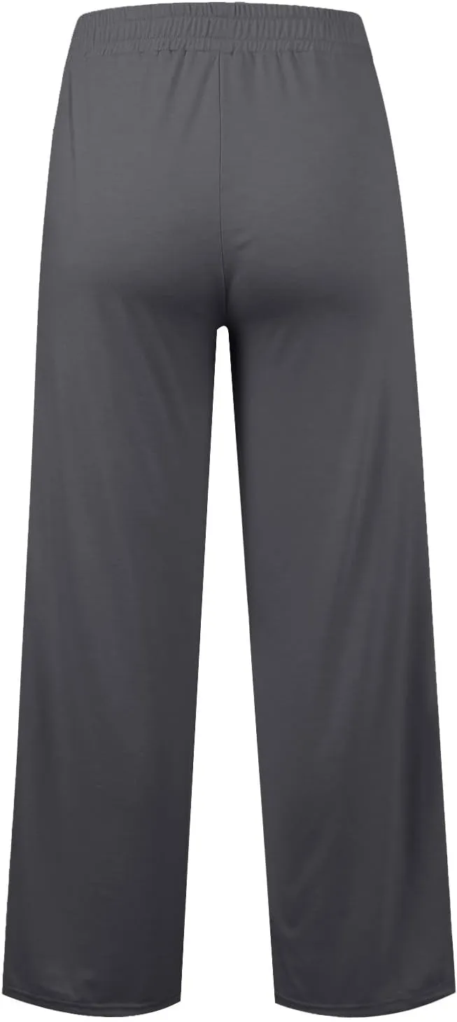 FONMA Womens Wide Leg Sweatpants 2025 Casual Loose Solid Pants Comfy Lounge Joggers Baggy Sweatpants Yoga Pants with Pockets