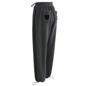 Heart Solid Color High Waist Baggy Sweatpants