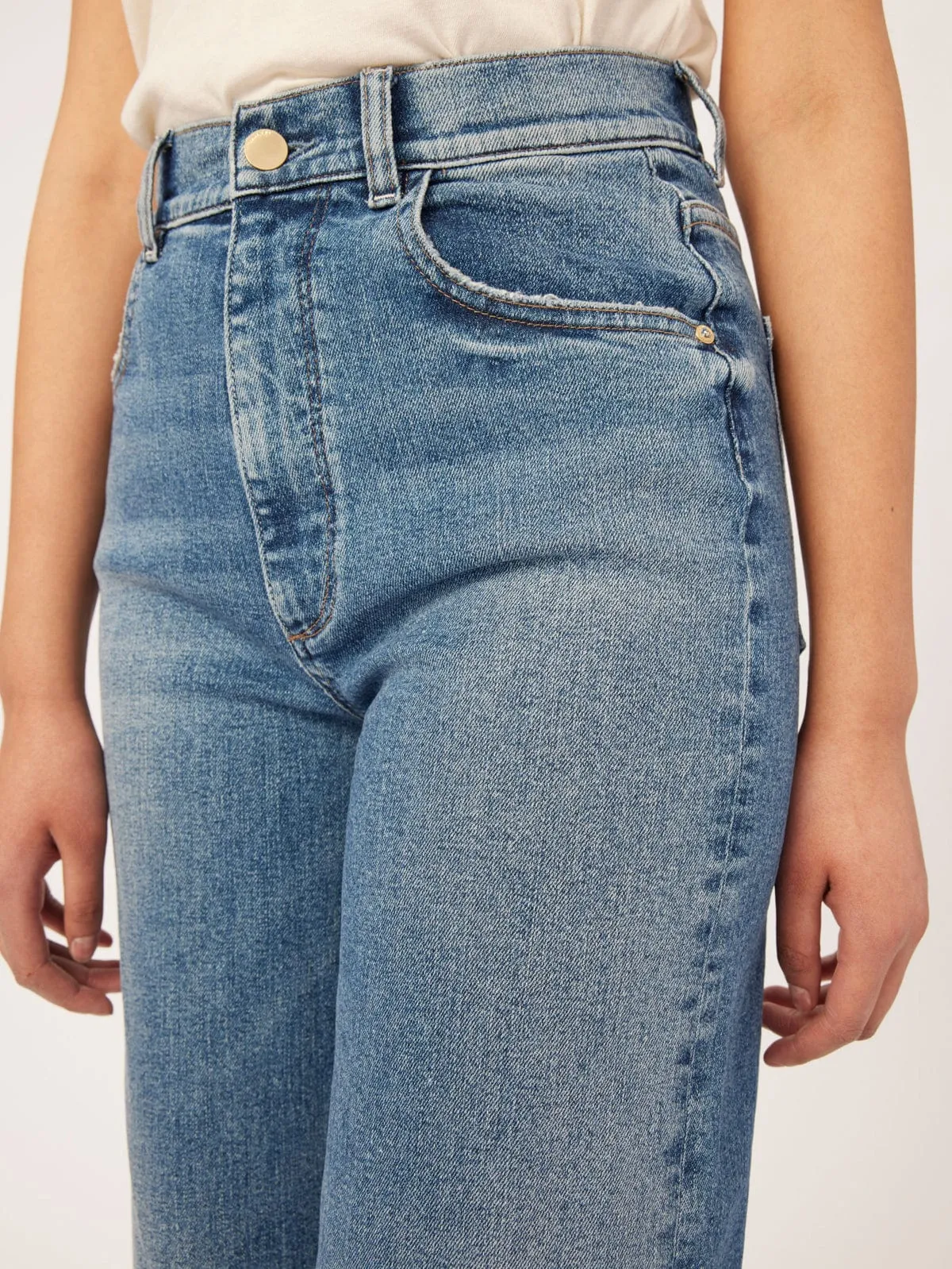 Hepburn Crop Wide Leg Jean - Denim