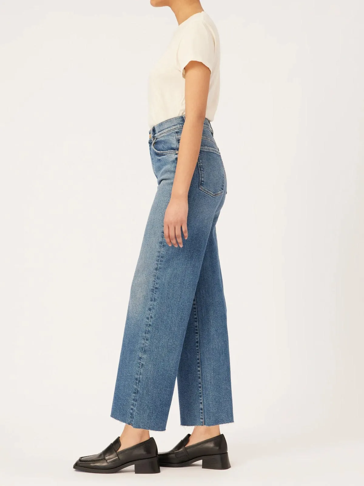 Hepburn Crop Wide Leg Jean - Denim