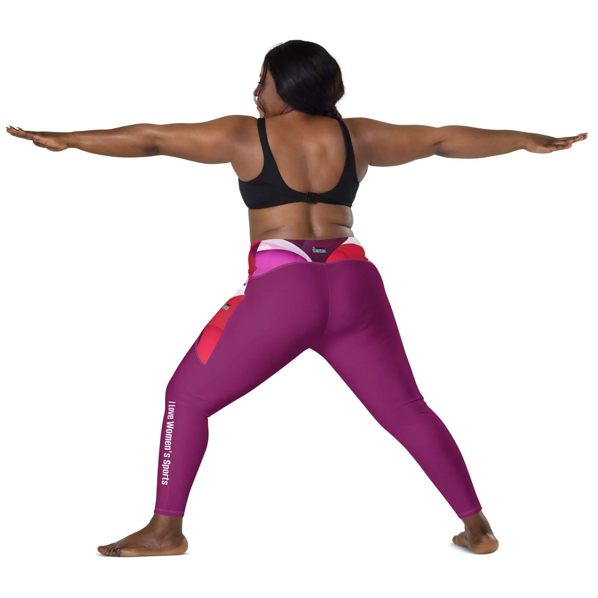 I Love Women's Sports Heart-inspired Leggings with pockets