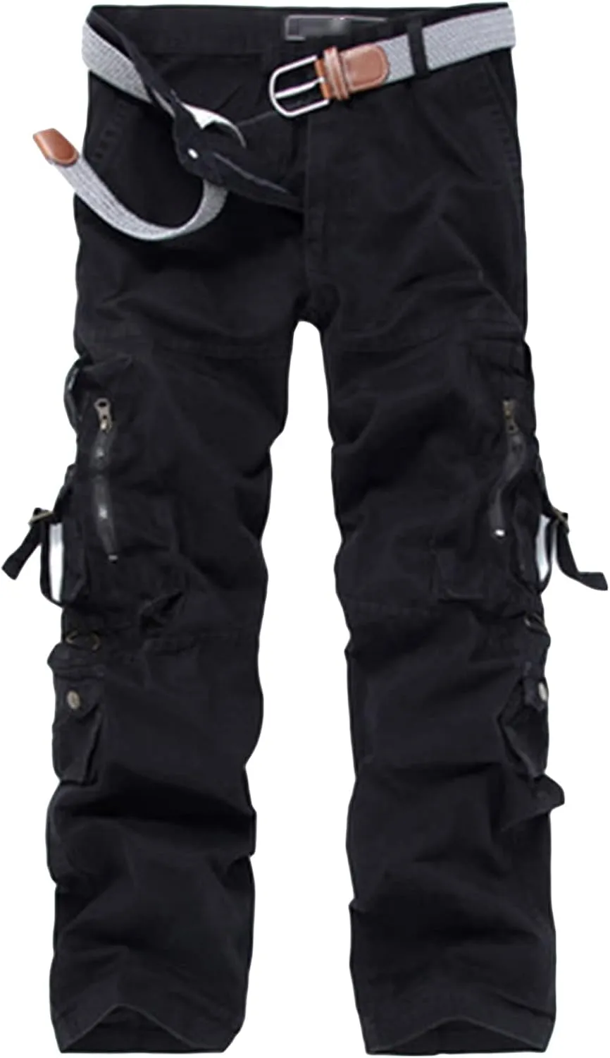 JEShifangjiusu Mens Casual Military Cargo Pants Straight Baggy Camo Trousers Fashion Slim-Fit Stretch Cargo Pant Multi-Pocket