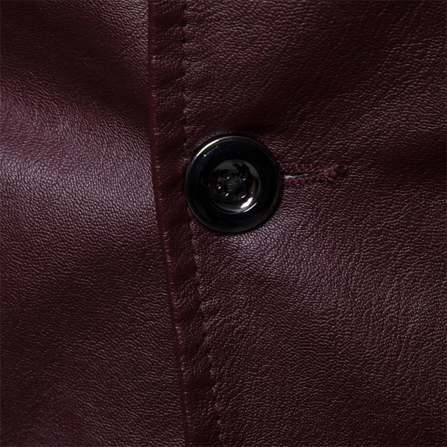 JEsilunmaMY Men's Warm Blazer Leather Jacket Notched Collar Classic Leather Blazer Business Casual Suit Coat with Pockets