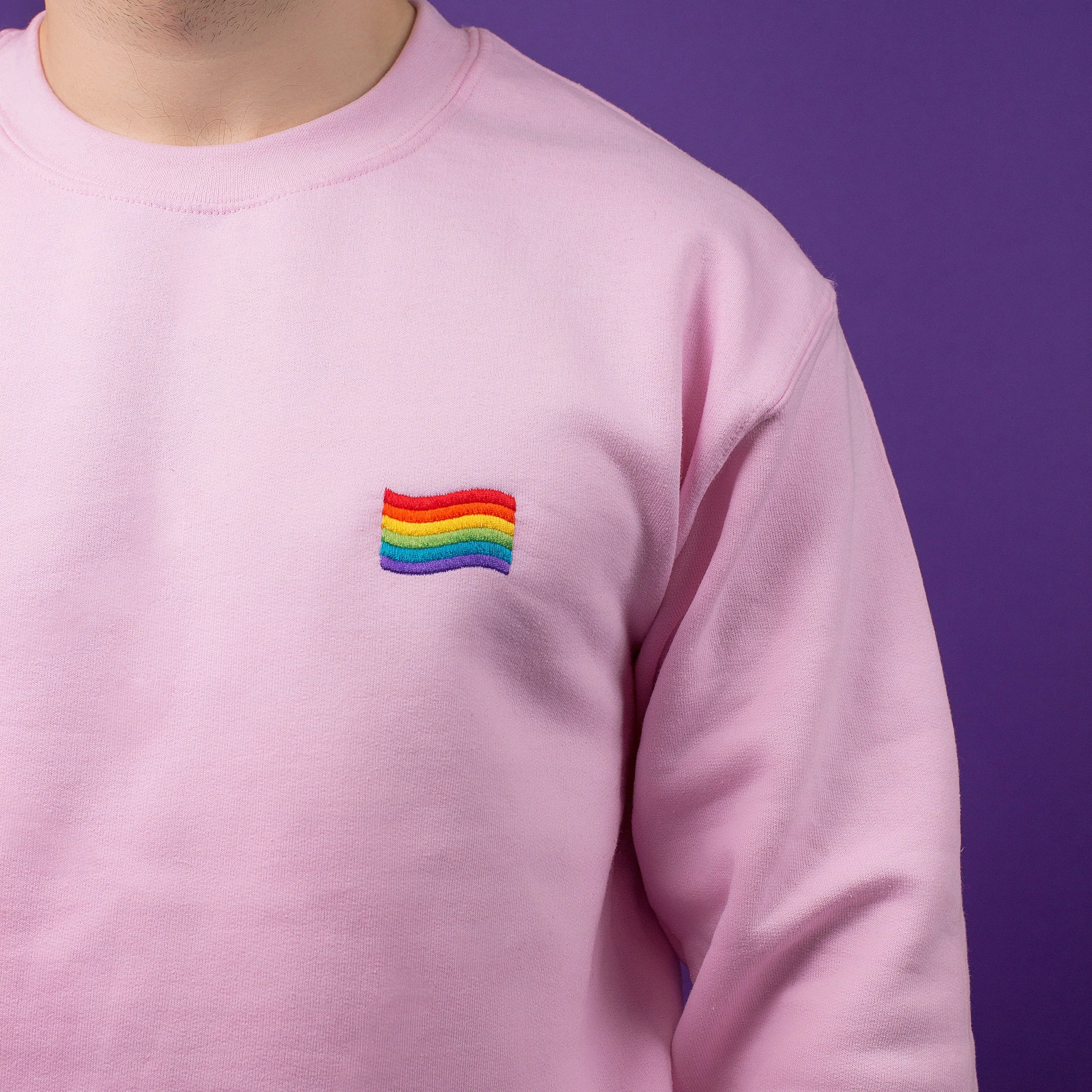 LGBT Flag Embroidered Sweater