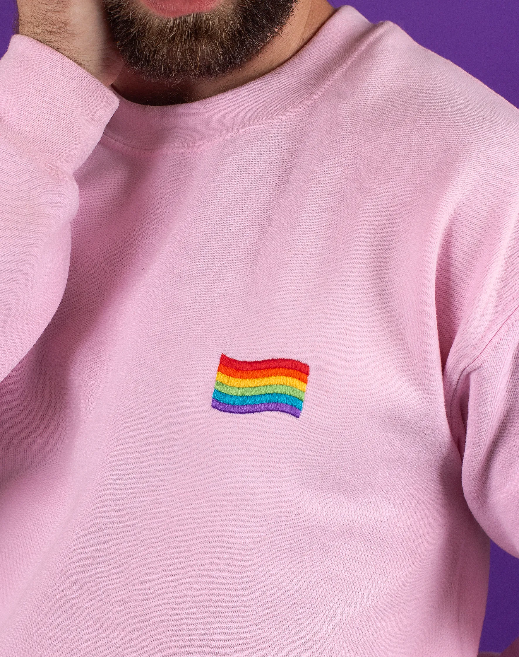 LGBT Flag Embroidered Sweater