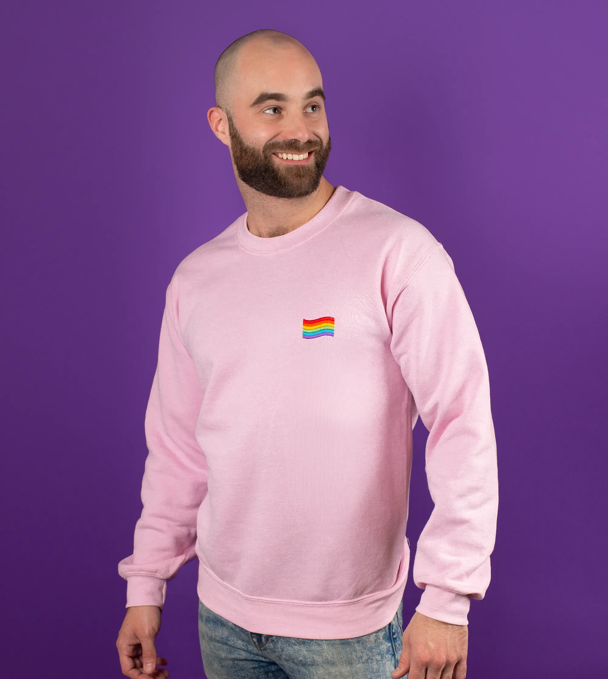 LGBT Flag Embroidered Sweater