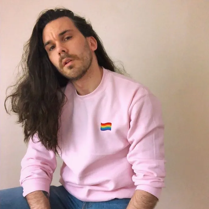 LGBT Flag Embroidered Sweater