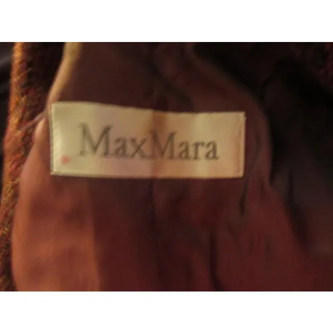 Max Mara Burgundy Tweed With Browns And Yellows Blazer