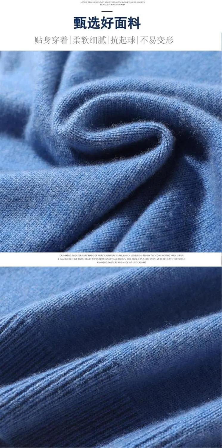 Men Cashmere Sweater Men Classic V-Neck Pullover Autumn Winter Warm Mens Jumper Sweater