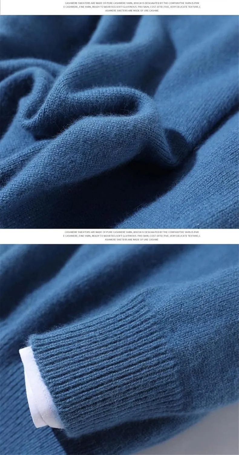 Men Cashmere Sweater Men Classic V-Neck Pullover Autumn Winter Warm Mens Jumper Sweater