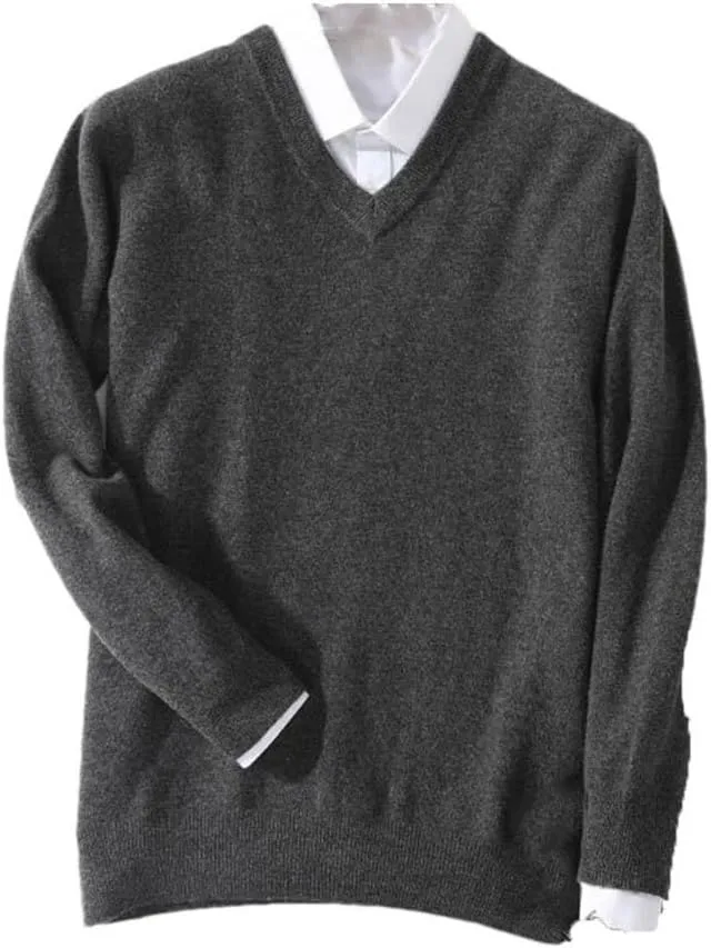 Men Cashmere Sweater Men Classic V-Neck Pullover Autumn Winter Warm Mens Jumper Sweater