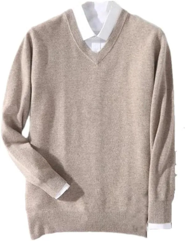 Men Cashmere Sweater Men Classic V-Neck Pullover Autumn Winter Warm Mens Jumper Sweater