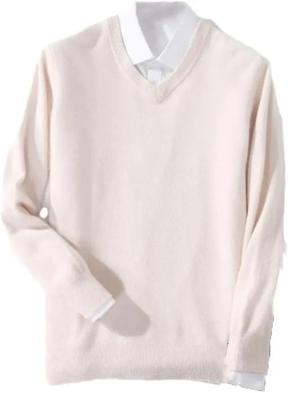 Men Cashmere Sweater Men Classic V-Neck Pullover Autumn Winter Warm Mens Jumper Sweater