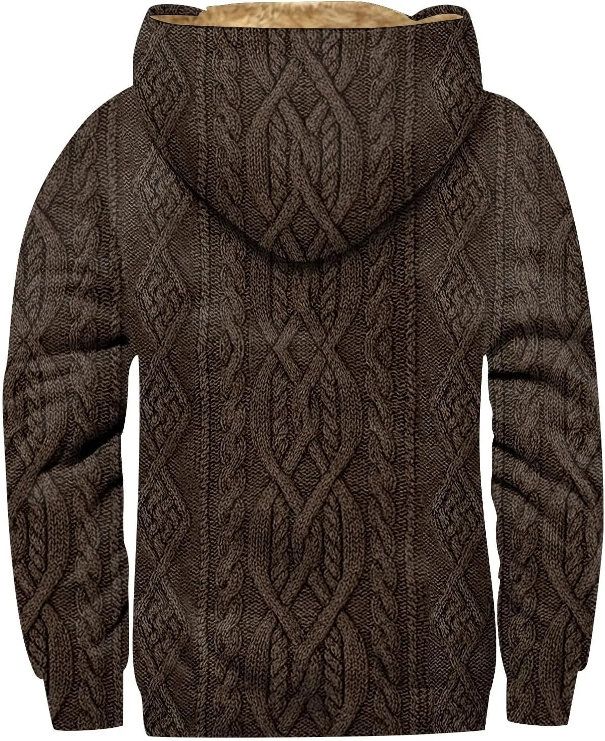 Mens Coats Winter Hoodies Pockets Long Sleeve Casual Graphic Zip Up Vintage Padded Jacket