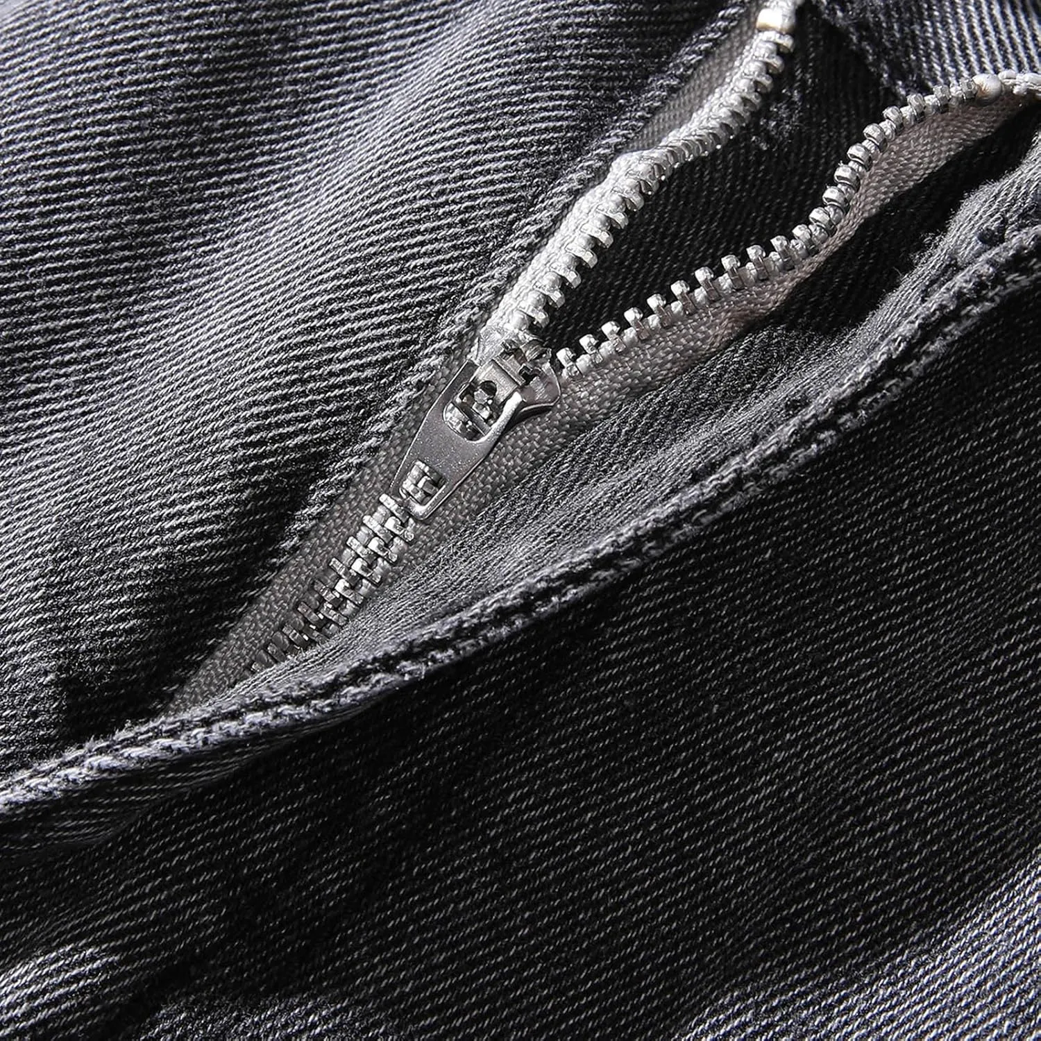 Mens Jeans Relaxed Fit Straight Leg Denim Pants Baggy Casual Solid Color Trousers Washed Distressed Jeans with Pockets