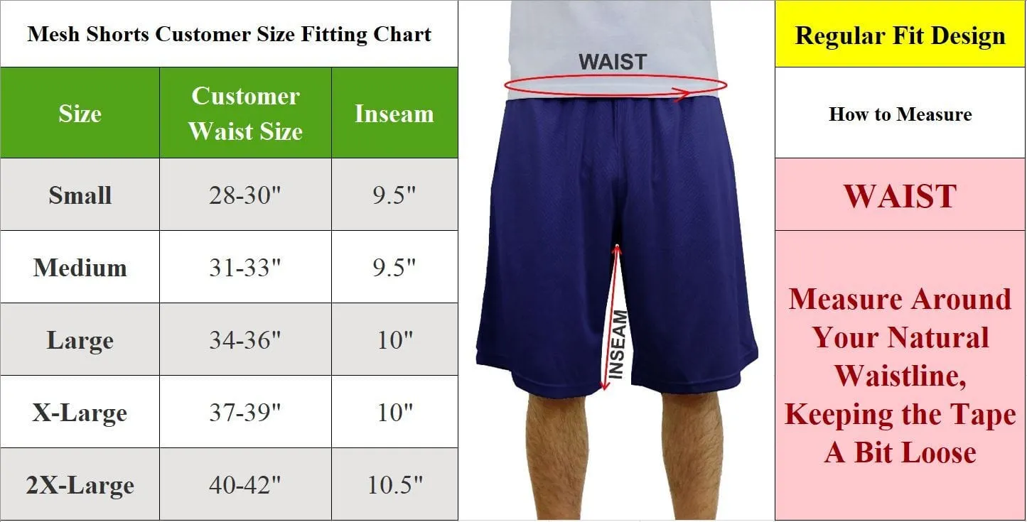 Men's Moisture Wicking Active Mesh Performance Shorts (XL)