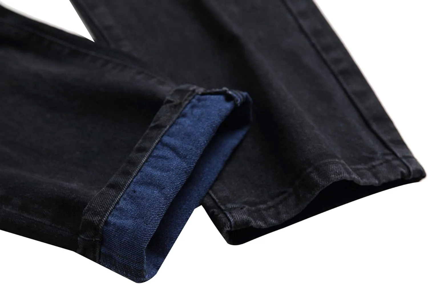 Mens Ripped Skinny Stretch Jeans Vintage Washed Straight Leg Denim Pants Slim Fit Destroyed Jean Trousers